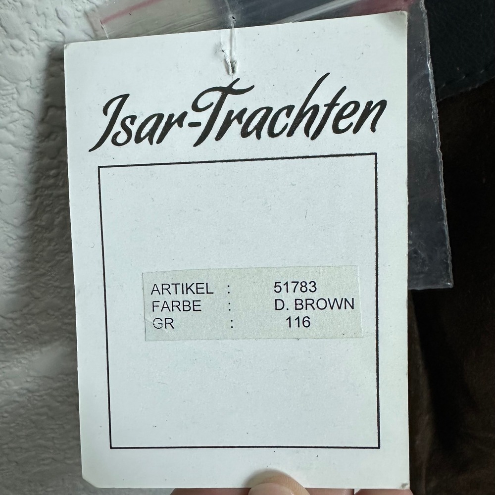 Isar-Trachten Kids Lederhosen Genuine Leather German Bavarian Brown Size 116 NWT - Picture 9 of 14